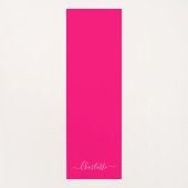 Stijlvol chic hot-roze aangepaste scriptnaam monog yogamat (Voorkant)