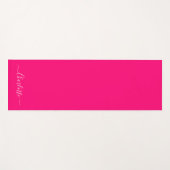 Stijlvol chic hot-roze aangepaste scriptnaam monog yogamat (Voorkant (horizontaal))