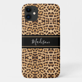Stijlvol Chic Leopard Print Monogram op maat Case-Mate iPhone Case