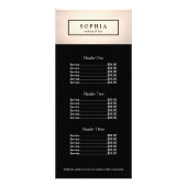 Stijlvol Chic Light Roos Gold Modern Price Menu (Voorkant)