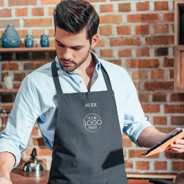 Stijlvol chic marineblauw bedrijf Logo Protective Schort