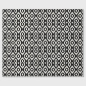 Stijlvol Chic Mod Black Ivory Diamond Ikat Patroon Cadeaupapier (Vlak)