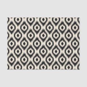Stijlvol Chic Mod Black Ivory Diamond Ikat Patroon Tissuepapier