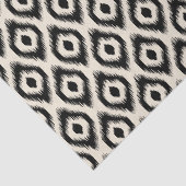 Stijlvol Chic Mod Black Ivory Diamond Ikat Patroon Tissuepapier (Detail)