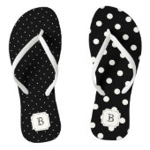 Stijlvol Chic Modern Ivory Polka Dots Mix Monogram Teenslippers (Voetbed)