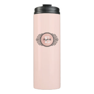 Stijlvol Chic Roos Gold Monogram Thermal Tumbler Thermosbeker