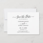 Stijlvol chic script 3 foto collage bruiloft save the date (Achterkant)