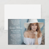 Stijlvol chic script vervaagd foto afstuderen kaart (Voorkant / Achterkant)