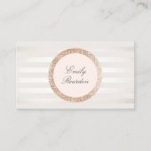 Stijlvol Chic Striped Roos Gold Sequin Pink Logo Visitekaartje (Voorkant)