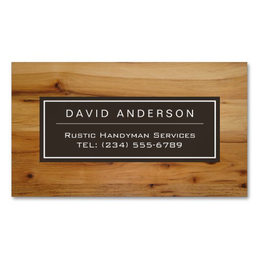 Stijlvol Chic Wood Grain Woodgrain look Visitekaartje Magneet (Voorkant)