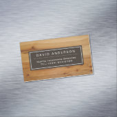 Stijlvol Chic Wood Grain Woodgrain look Visitekaartje Magneet (Voorbeeld)