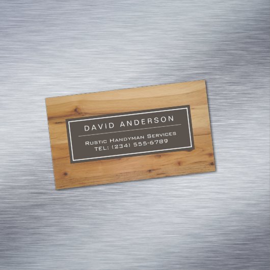 Stijlvol Chic Wood Grain Woodgrain look Visitekaartje Magneet (Voorbeeld)
