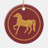 Stijlvol Chinees Jaar van de Horse Ornament (Achterkant)