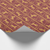 Stijlvol Chinees jaar van de paardenschotel Cadeaupapier (Hoek)