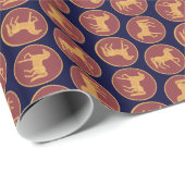 Stijlvol Chinees jaar van de paardenschotel Cadeaupapier (Rol Hoek)