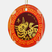Stijlvol Chinees palanquin Ox 2021 CRO Keramisch Ornament (Links)