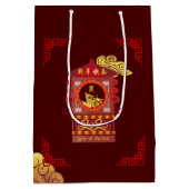 Stijlvol Chinees palanquin Rat Jaar 2020 Middelgro Medium Cadeauzakje (Achterkant)