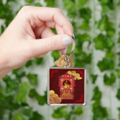 Stijlvol Chinees palanquin Rat Jaar 2020 SqMK Sleutelhanger (Hand)