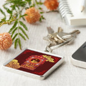 Stijlvol Chinees palanquin Rat Jaar 2020 SqMK Sleutelhanger (Zijkant)