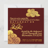 Stijlvol Chinees palanquin Rat Year 2020 Party Sq Kaart (Achterkant)