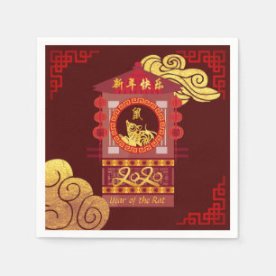 Stijlvol Chinees palanquin Rat Year 2020 PPN Servet
