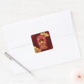 Stijlvol Chinees palanquin Rat Year 2020 Square S Vierkante Sticker (Envelop)