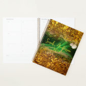 Stijlvol Chique Goud Metallic Folie Groen Jaar 202 Planner (Display)