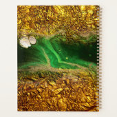 Stijlvol Chique Goud Metallic Folie Groen Jaar 202 Planner (Achterkant)