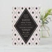 Stijlvol chique mod diamant etnisch ikat Vrijgezel Kaart (Staand voorkant)