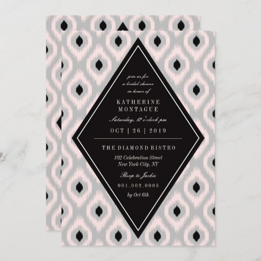 Stijlvol chique mod diamant etnisch ikat Vrijgezel Kaart (Voorkant / Achterkant)