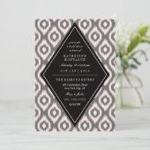 Stijlvol chique mod diamant ikat etnisch Vrijgezel Kaart (Staand voorkant)