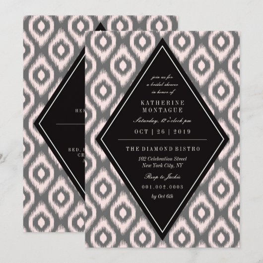 Stijlvol chique mod diamant ikat etnisch Vrijgezel Kaart (Voorkant / Achterkant)