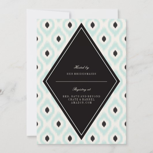 Stijlvol chique mod diamant ikat etnisch Vrijgezel Kaart (Achterkant)