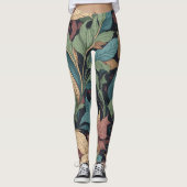 Stijlvol chique Victoriaans ingewikkeld botanisch  Leggings (Voorkant)