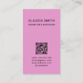 Stijlvol chique Vrouw Sommelier Bartender Visitekaartje (Achterkant)