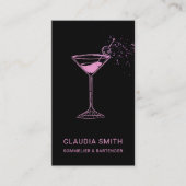 Stijlvol chique Vrouw Sommelier Bartender Visitekaartje (Voorkant)