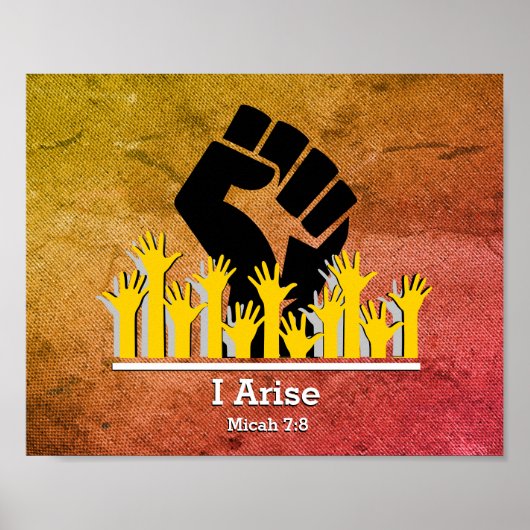 Stijlvol Christelijk I ARISE Micah 7:8 Motivatie Poster (Voorkant)