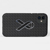Stijlvol Chrome Zwarte Lint Bewustzijn Case-Mate iPhone Case (Achterkant (horizontaal))