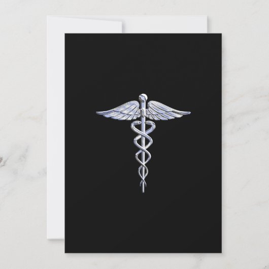 Stijlvol Chroom als het medische symbool Caduceus (Voorkant)
