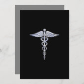 Stijlvol Chroom als het medische symbool Caduceus (Voorkant / Achterkant)