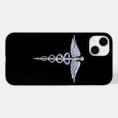 Stijlvol Chroom als het medische symbool Caduceus Case-Mate iPhone Case (Achterkant (horizontaal))