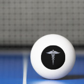 Stijlvol Chroom als het medische symbool Caduceus Pingpongbal (Net)