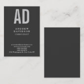 Stijlvol Chubby Gray Monogram Plain Visitekaartje (Voorkant / Achterkant)