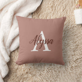 Stijlvol Cinnamon Monogram Script-Sierkussen Kussen