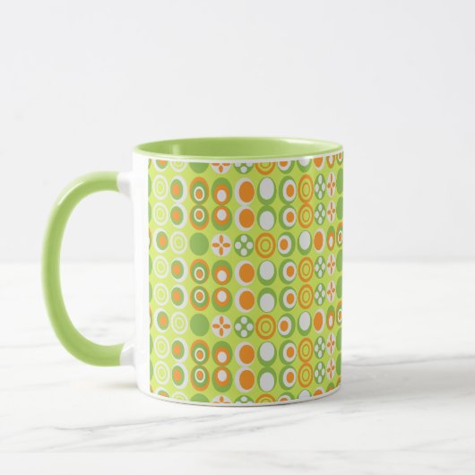 Stijlvol cirkelpatroon Ringer Mug Mok (Links)