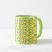 Stijlvol cirkelpatroon Ringer Mug Mok (Voorkant rechts)