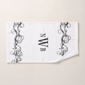Stijlvol cirkelvormig randmonogram bad handdoek (Handdoek)