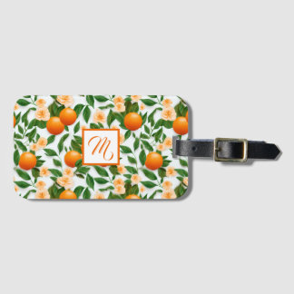 Stijlvol Citrusbloesem Monogrammeermerk Bagagelabel