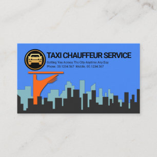 Stijlvol Cityscape Taxi Chauffeur Transport Visitekaartje