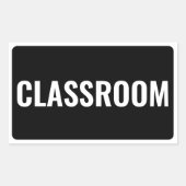 Stijlvol CLASSROOM Label in Rechthoekig Vet Formaa (Voorkant)